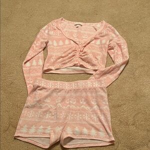 Colsie Pink and White Pajama Set